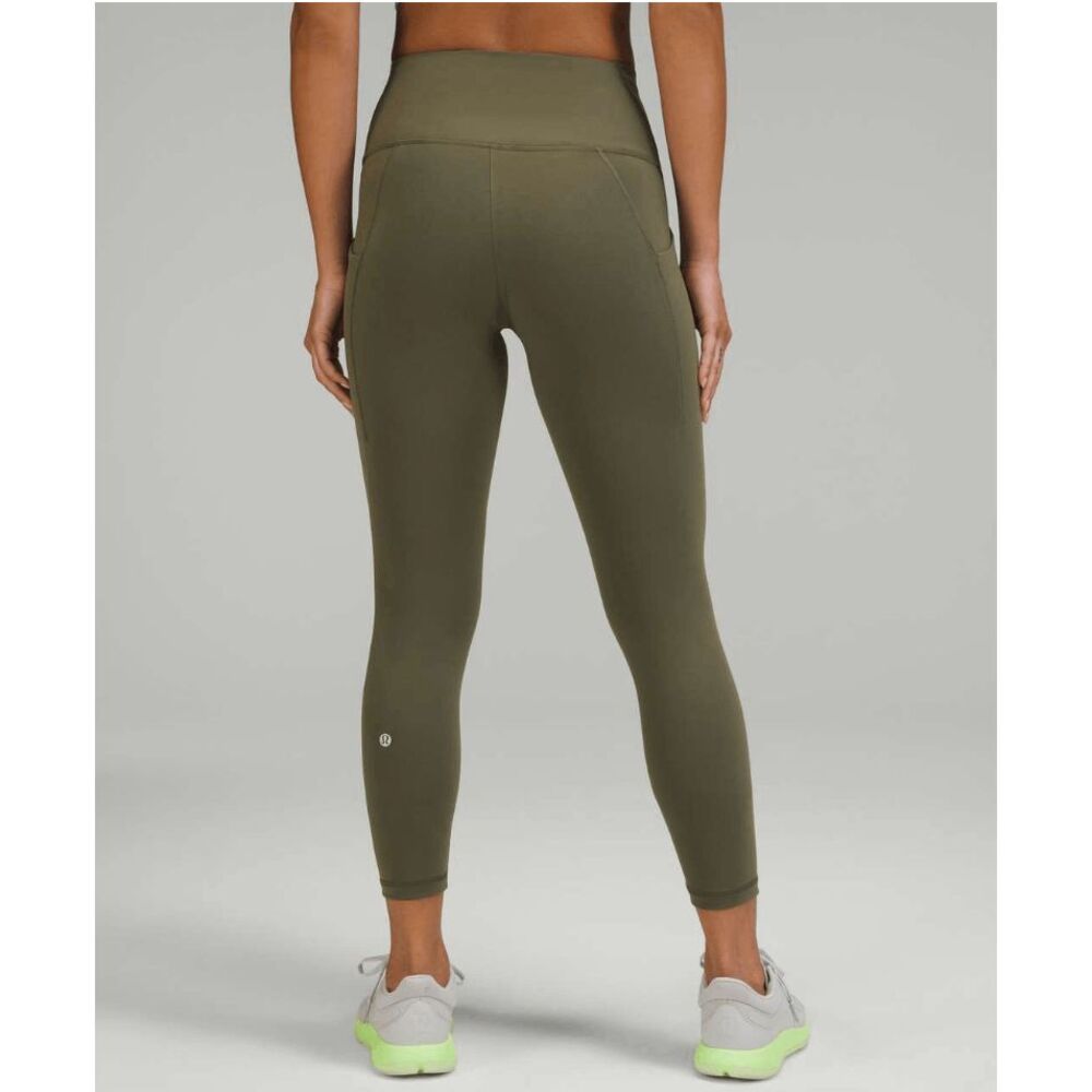 Lululemon Wunder Train High-Rise Tight with Pockets 25" Carob Brown Green Size 1